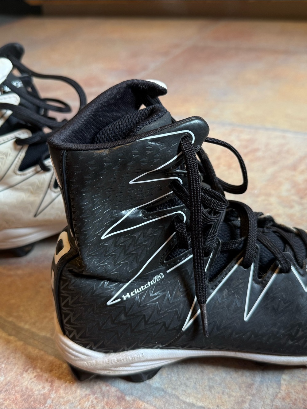 Under Armour Black and White ClutchFit Football Cleats